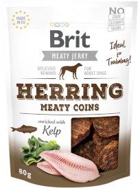 BRIT JERKY Snack HERRING Meaty Coins Śledź Algi 80g