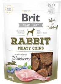BRIT JERKY Snack RABBIT Meaty Coins Królik Borówki 80g - Zdjęcie główne