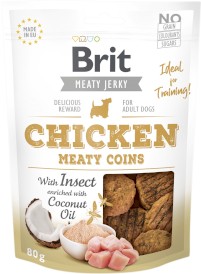 BRIT JERKY Snack CHICKEN Meaty Coins Kurczak Owady 80g - Zdjęcie główne