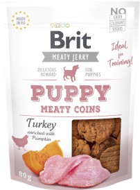 BRIT JERKY Snack PUUPY TURKEY Meaty Coins Indyk Dynia 80g