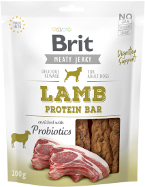 BRIT JERKY Snack LAMB Protein Bar Jagnięcina Probiotyki 200g - Zdjęcie główne
