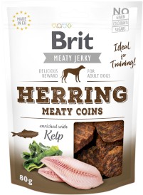 BRIT JERKY Snack HERRING Meaty Coins Śledź Algi 80g - Zdjęcie główne