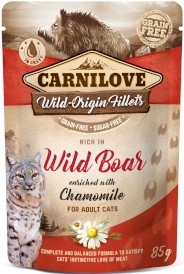 CARNILOVE CAT Pouch Wild Boar Chamomile DZIK 85g