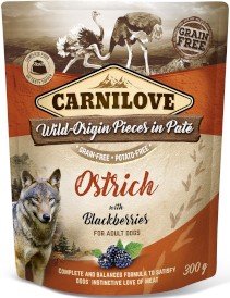 CARNILOVE DOG Pouch Ostrich Blackberries STRUŚ 300g - Zdjęcie główne