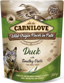 CARNILOVE DOG Pouch Duck Timothy Grass KACZKA 300g - Zdjęcie główne