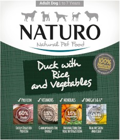 NATURO Adult Dog Kaczka Ryż Warzywa tacka 400g