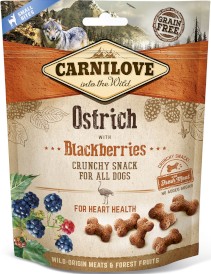 CARNILOVE DOG Crunchy Snack Ostrich Blackberries STRUŚ 200g - Zdjęcie główne