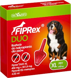 FIPREX DUO Krople na kleszcze pchły u psa XL >40kg 1szt. - Zdjęcie główne