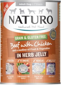 NATURO Adult Dog GF Wołowina Kurczak w galaretce 390g - Zdjęcie główne