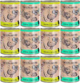 WIEJSKA ZAGRODA MIX Królik Indyk Kaczka Gruszka 12x800g - Zdjęcie główne