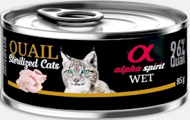 ALPHA SPIRIT Wet Cat Sterilized Quail Przepiórka 85g