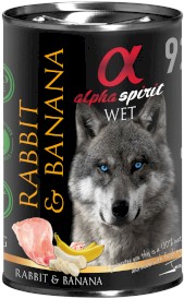 ALPHA SPIRIT Wet Dog Rabbit Banana Królik z Bananem 400g - Zdjęcie główne