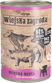 WIEJSKA ZAGRODA Mięsna Uczta dla szczeniąt bezzbóż 400g - Zdjęcie nr 2