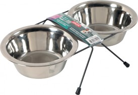 ZOLUX Zestaw 2 Miski Inox 700ml + Stojak metalowy - Zdjęcie nr 3