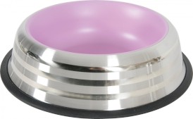 ZOLUX Miska antypoślizgowa Inox Merenda różowa 1 l - Zdjęcie główne