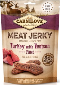 CARNILOVE Meat Jerky Turkey Venison Indyk Dziczyzna 100g - Zdjęcie główne