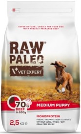 Vet Expert RAW PALEO Medium Puppy Monoprotein Beef 2,5kg