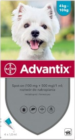 ADVANTIX Spot-On M Pies 4-10kg 4szt. *ODBIÓR WŁASNY, ZLECENIE KURIERA*