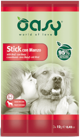 OASY Dog Stick with Beef Paluszki mięsne z Wołowiną 3x12g - Zdjęcie główne