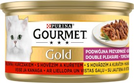 PURINA GOURMET Gold PODWÓJNA PRZYJEMNOŚĆ Wołowina Kurczak 85g