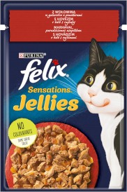 PURINA FELIX SENSATIONS Wołowina Pomidory w Galaretce 85g - Zdjęcie główne