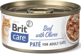 BRIT Care Cat GF Beef Pate Olives Wołowina Oliwki Pasztet 70g