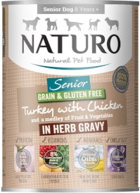 NATURO Senior Dog GF Indyk Kurczak w sosie ziołowym 390g - Zdjęcie główne
