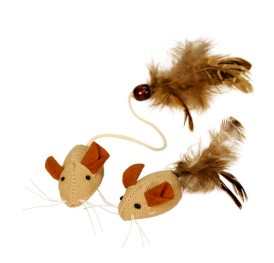 KERBL Mysz z piórami Zabawka dla kota