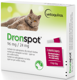 VETOQUINOL Dronspot Krople na robaki dla Kotów Dużych 2szt. - Zdjęcie główne