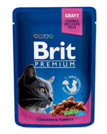 BRIT Cat Chicken & Turkey KURCZAK INDYK saszetka 100g