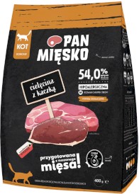 PAN MIĘSKO Cielęcina z Kaczką dla kota M 400g - Zdjęcie główne