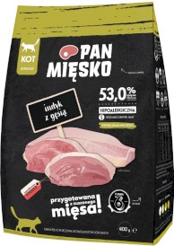 PAN MIĘSKO Indyk z Gęsią dla kota S 400g - Zdjęcie główne
