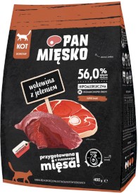 PAN MIĘSKO Wołowina z Jeleniem dla kota M 400g - Zdjęcie główne
