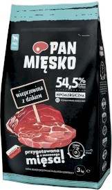PAN MIĘSKO Wieprzowina z Dzikiem dla psa XL 3kg - Zdjęcie główne