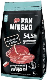 PAN MIĘSKO Wieprzowina z Dzikiem dla psa XL 9kg