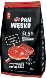 PAN MIĘSKO Wołowina z Koziną dla psa M 20kg