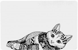 TRIXIE Podkładka plastikowa pod miski dla kota Zentangle - Zdjęcie główne