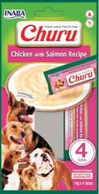 INABA Dog Churu 4P Chicken Salmon Kurczak Łosoś 4x14g - Zdjęcie główne