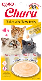 INABA Cat Churu Chicken Cheese Krem Kurczak Ser 4x14g