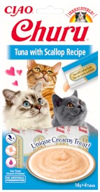 INABA Cat Churu Tuna Scaloop Krem Tuńczyk Przegrzebki 4x14g - Zdjęcie główne