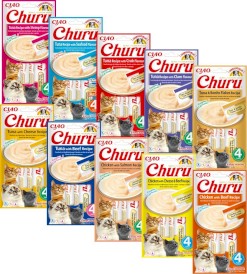 INABA Cat Churu Chicken Cheese Beef Kurczak Ser Wołowina 4x14g - Zdjęcie nr 2