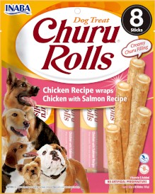 INABA Dog Churu Rolls Chicken Salmon Kurczak Łosoś 8x12g - Zdjęcie główne