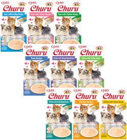 INABA Cat Churu Tuna Salmon Krem Tuńczyk Łosoś 4x14g - Zdjęcie nr 2