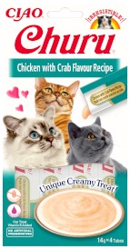 INABA Cat Churu Chicken Crab Krem Kurczak Krab 4x14g - Zdjęcie główne
