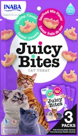 INABA Cat Juicy Bites Shrimp Seafood Krewetki Owoce Morza 3szt. - Zdjęcie główne