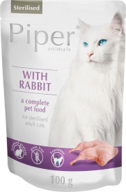 DOLINA NOTECI PIPER Animals Kot Sterilised z Królikiem 100g - Zdjęcie główne