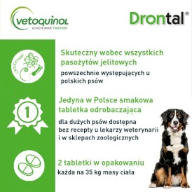 VETOQUINOL Drontal Plus Flavour >35kg Tabletki dla psa na robaki 2szt. - Zdjęcie nr 2