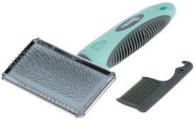 KERBL Zestaw Szczotka Metalowe Ząbki 16 x 9cm + Grzebień - Zdjęcie główne