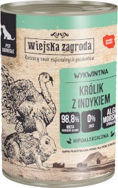 WIEJSKA ZAGRODA Królik z Indykiem bez zbóż 400g - Zdjęcie główne