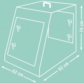 KERBL Klatka transportowa dla psa trapez 92 x 63 x 74cm - Zdjęcie nr 2